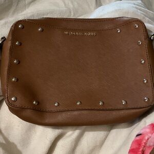 Michael Kors Tan Studded Crossbody Bag